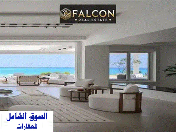 فيلا  صف  اول على البحر جاهزه للسكن متشطبه بالفرش +الاجهزه+ المطبخ+التكييفات في مارينا 5 marina5 الساحل الشمالي قبل لسان الوزراء بجوارRixos 2
