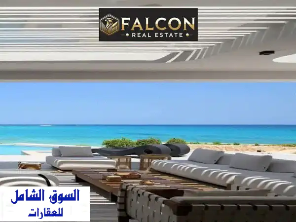 فيلا صف اول على البحر جاهزه للسكن متشطبه بالفرش +الاجهزه+ المطبخ+التكييفات في مارينا 5 marina5 الساحل الشمالي قبل لسان الوزراء بجوارRixos