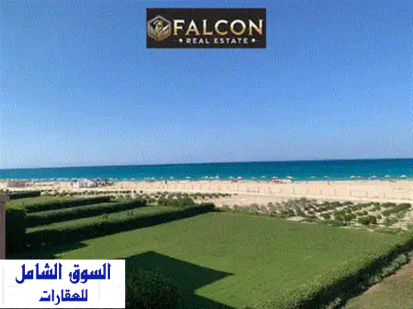 فرصة العمر بالساحل الشمالي! شاليه 92م 'الماركة' صف أول (الكيلو 201) | رؤية بحر كاملة وتقسيط 4 سنوات 2