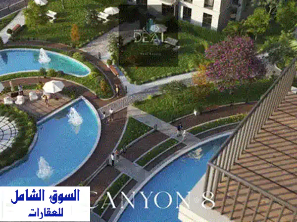 شقه علي فيو لاند سكيب ومساحات خضرا 3 غرف 149 متر بخصم 40  في قلب العاصمه الاداريه واميز لوكيشن في ال R8 2
