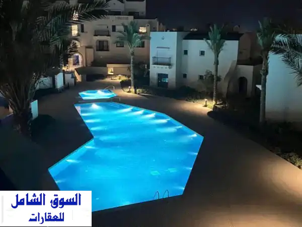 شاليه للبيع في مراسي الساحل الشمالي فيو  حمام سباحه  مفروش بالكامل باقل سعر