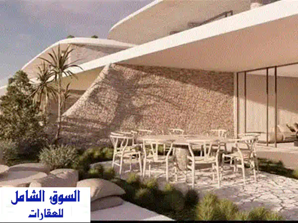 فرصة استثمارية مميزة  شاليه 112 م + روف 92 م متشطب بالكامل  للبيع داخل Azha North Coast مرحلة Naosii الساحل الشمالي  2 غرف 4