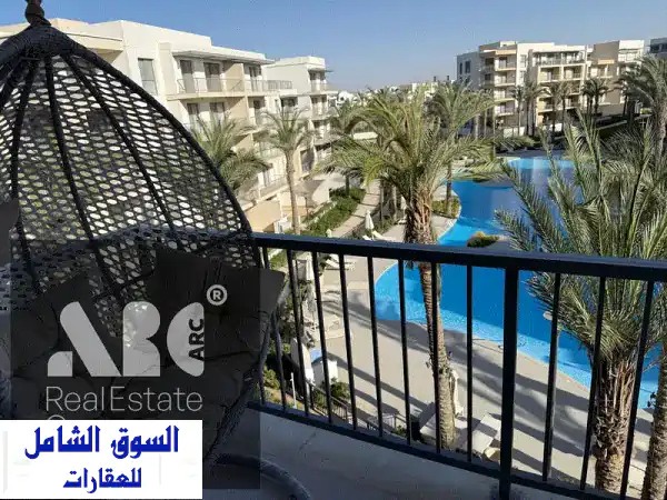 شاليه للبيع في فايا مراسي لقطه غرفتين و ٢ حمام علي اللاجون مباشره _MarassiNorth coast