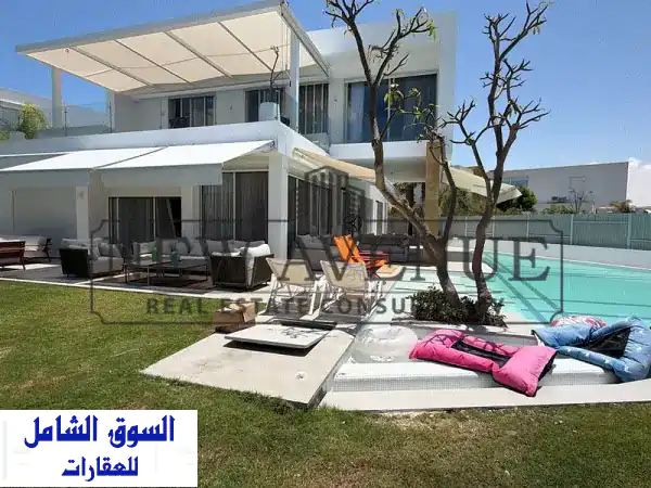 ڤيلا مستقلة للبيع في سي شيل تالت صف بحر مباشرة علي اللاجون ومساحات خضراء بأعلي تشطيب