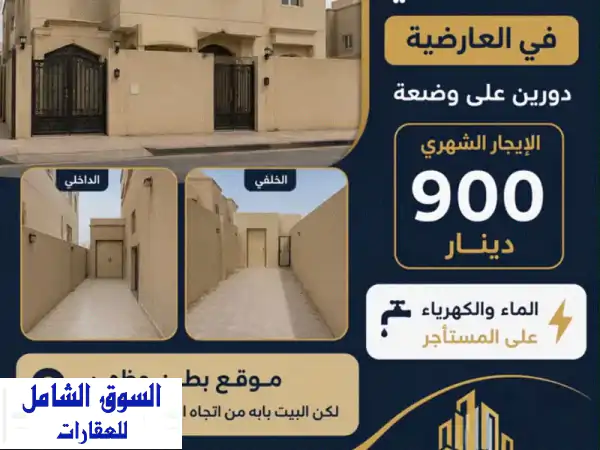 للإيجار بيت حكومي مجدد في العارضية. موقع بطن...